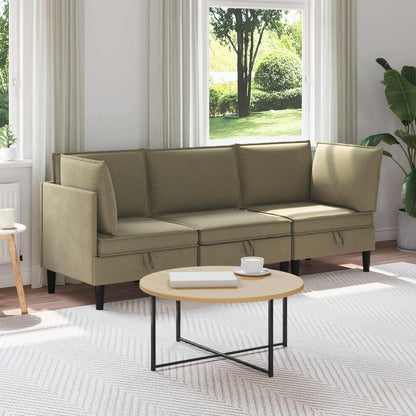 Woonkamer Meubelset 3 pcs Kaki Stof