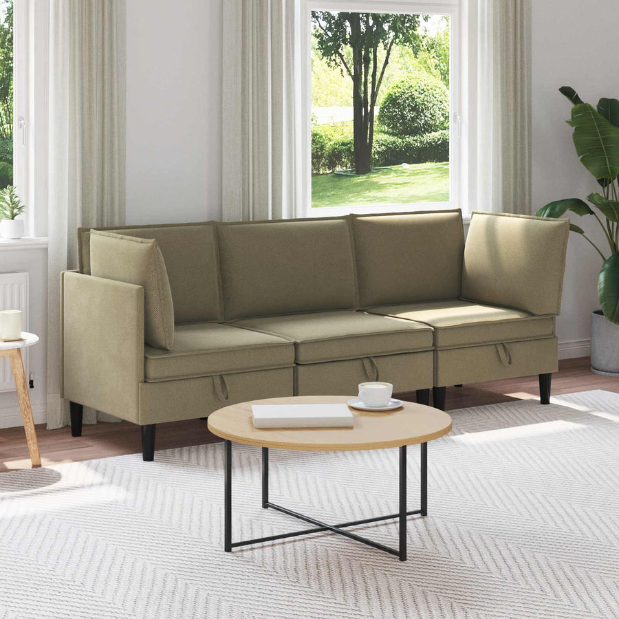 Woonkamer Meubelset 3 pcs Kaki Stof
