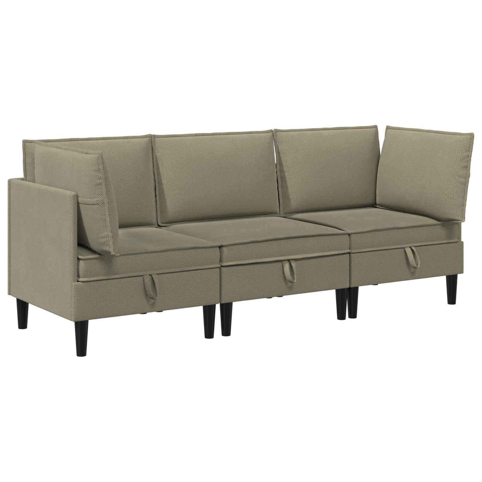 Woonkamer Meubelset 3 pcs Kaki Stof