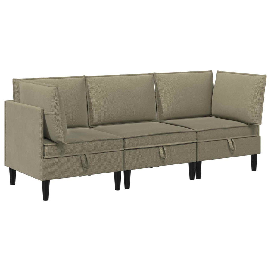 Woonkamer Meubelset 3 pcs Kaki Stof