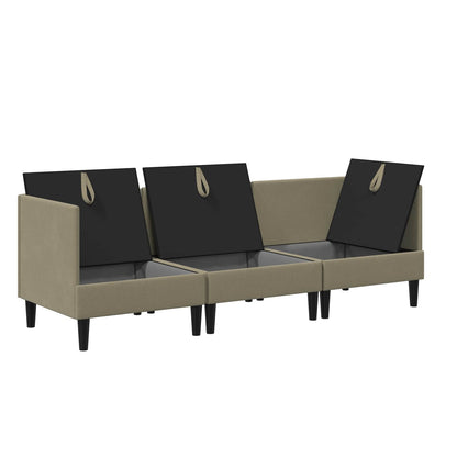 Woonkamer Meubelset 3 pcs Kaki Stof