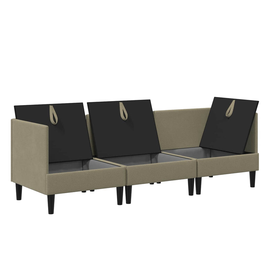 Woonkamer Meubelset 3 pcs Kaki Stof