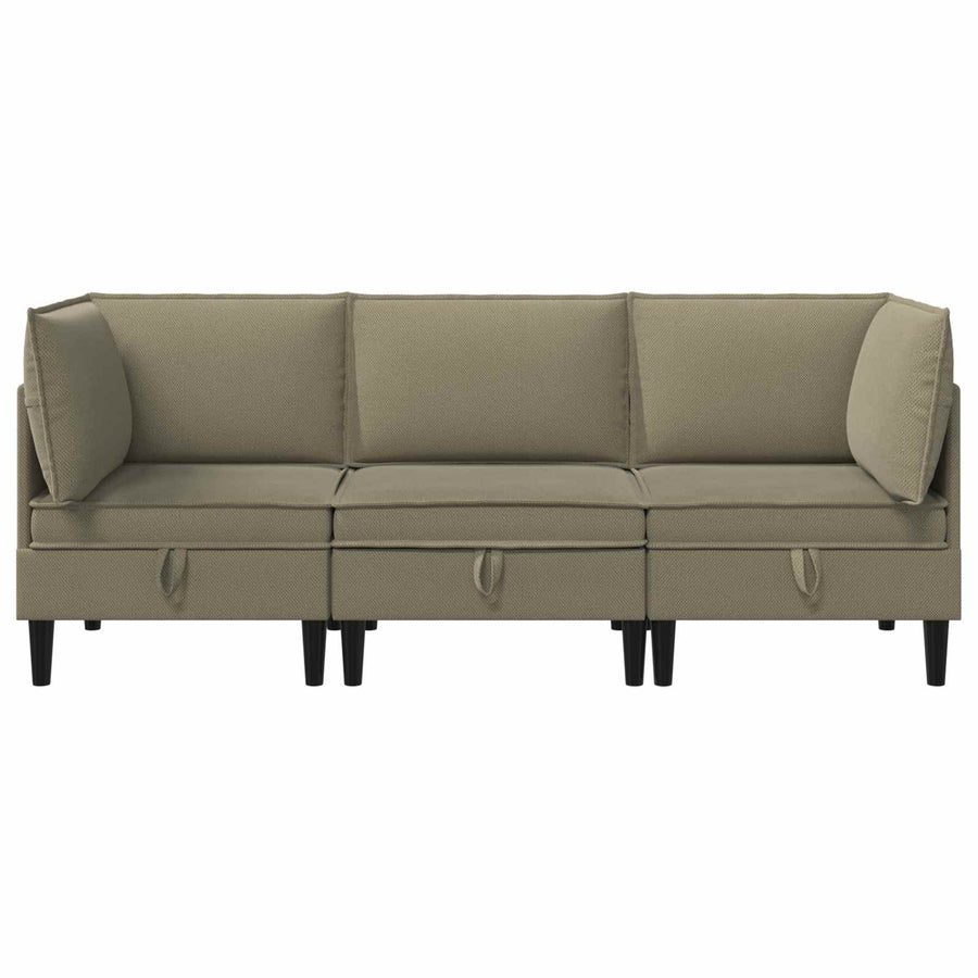 Woonkamer Meubelset 3 pcs Kaki Stof