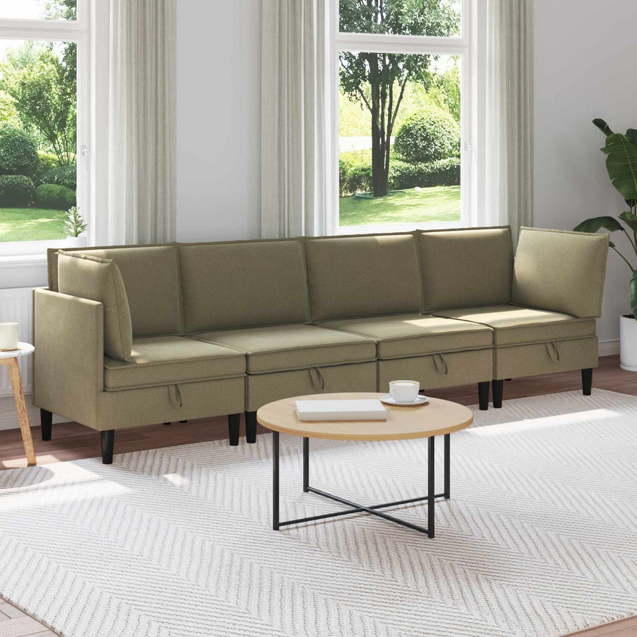 Woonkamer Meubelset 4 pcs Kaki Stof