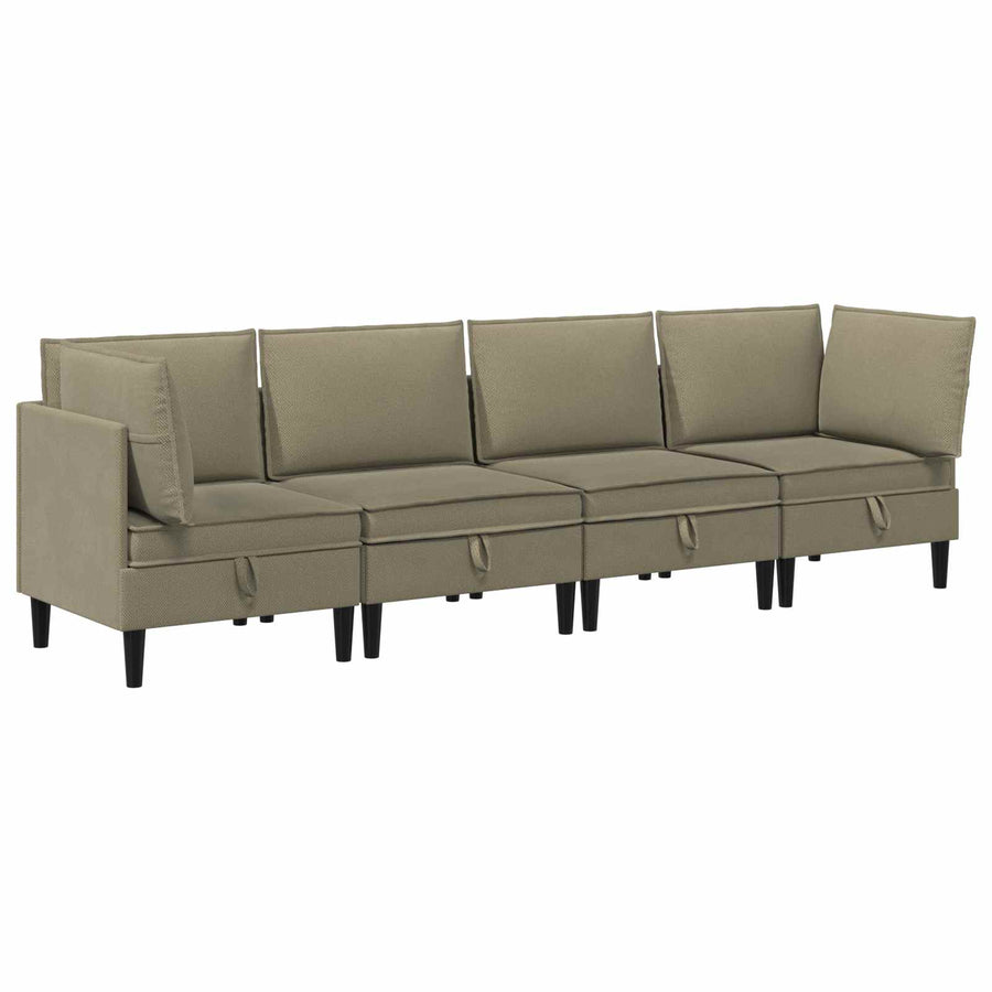 Woonkamer Meubelset 4 pcs Kaki Stof