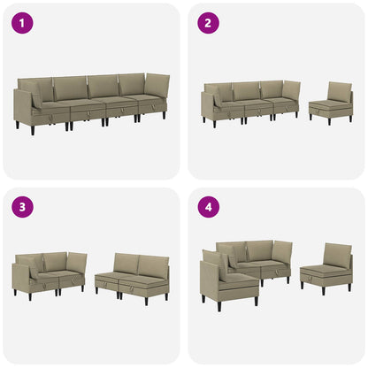 Woonkamer Meubelset 4 pcs Kaki Stof