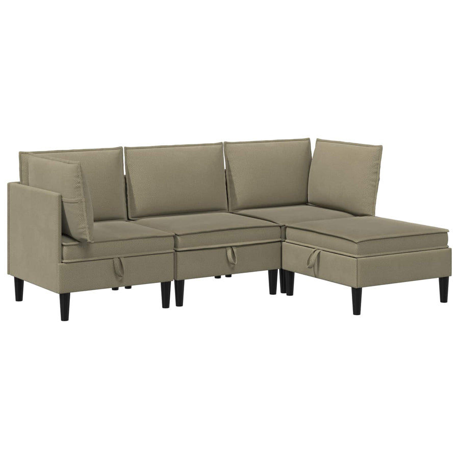 Woonkamer Meubelset 4 pcs Kaki Stof