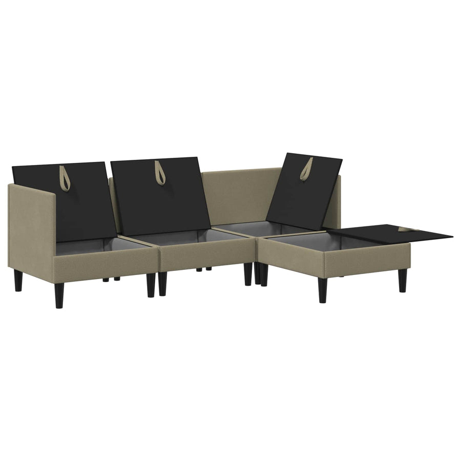Woonkamer Meubelset 4 pcs Kaki Stof