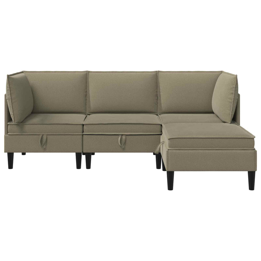 Woonkamer Meubelset 4 pcs Kaki Stof