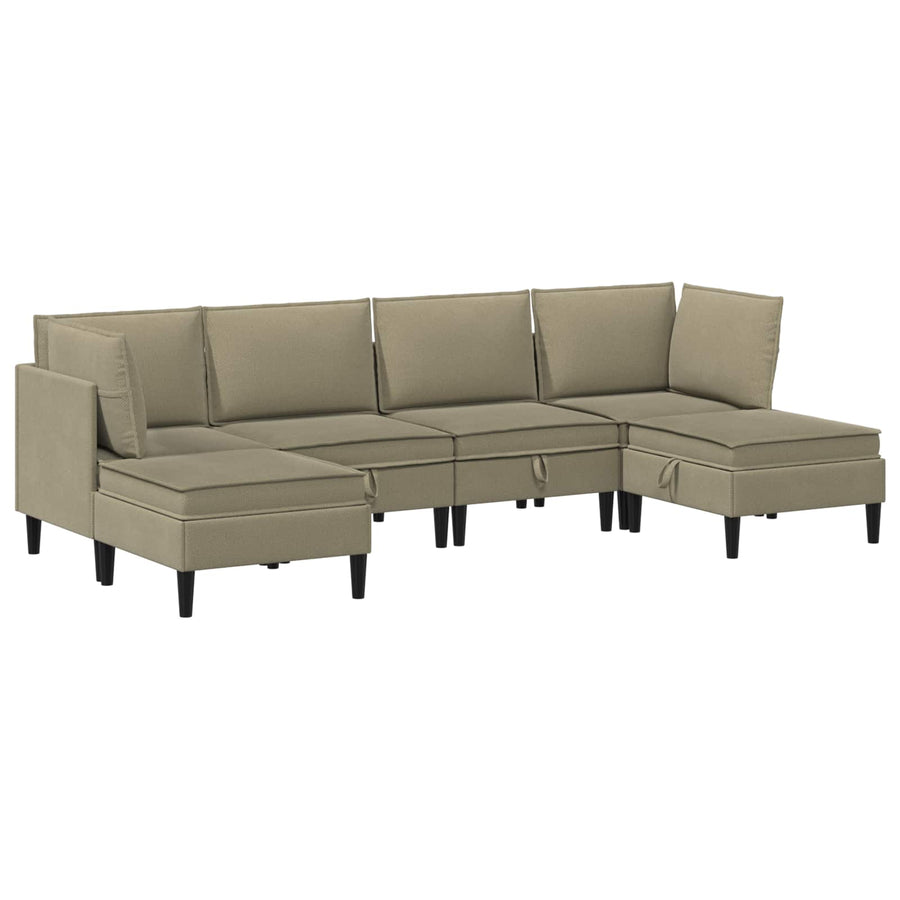 Woonkamer Meubelset 6 pcs Kaki Stof