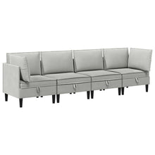 Woonkamer Meubelset 4 pcs Lichtgrijs Stof