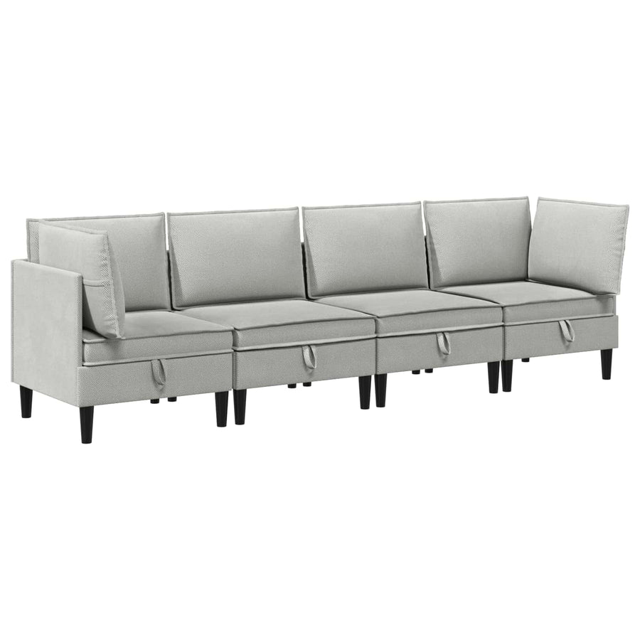 Woonkamer Meubelset 4 pcs Lichtgrijs Stof