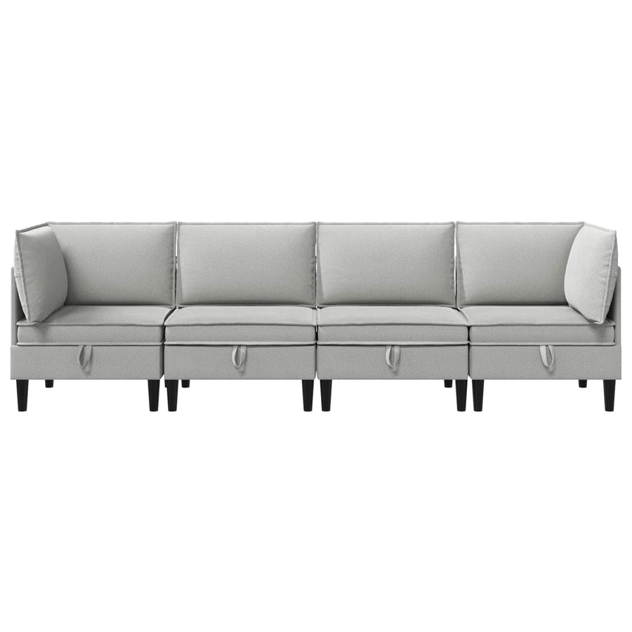 Woonkamer Meubelset 4 pcs Lichtgrijs Stof