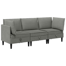 Woonkamer Meubelset 3 pcs Donkergrijs Stof