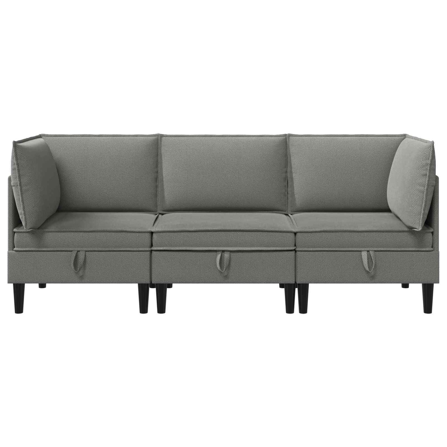 Woonkamer Meubelset 3 pcs Donkergrijs Stof