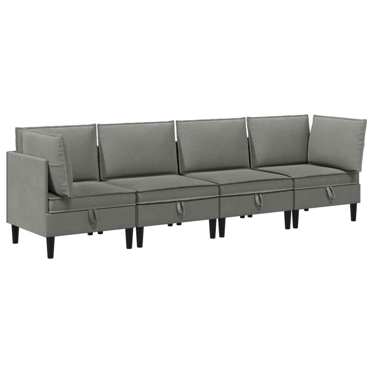 Woonkamer Meubelset 4 pcs Donkergrijs Stof