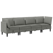 Woonkamer Meubelset 4 pcs Donkergrijs Stof