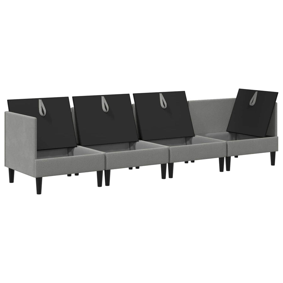 Woonkamer Meubelset 4 pcs Donkergrijs Stof