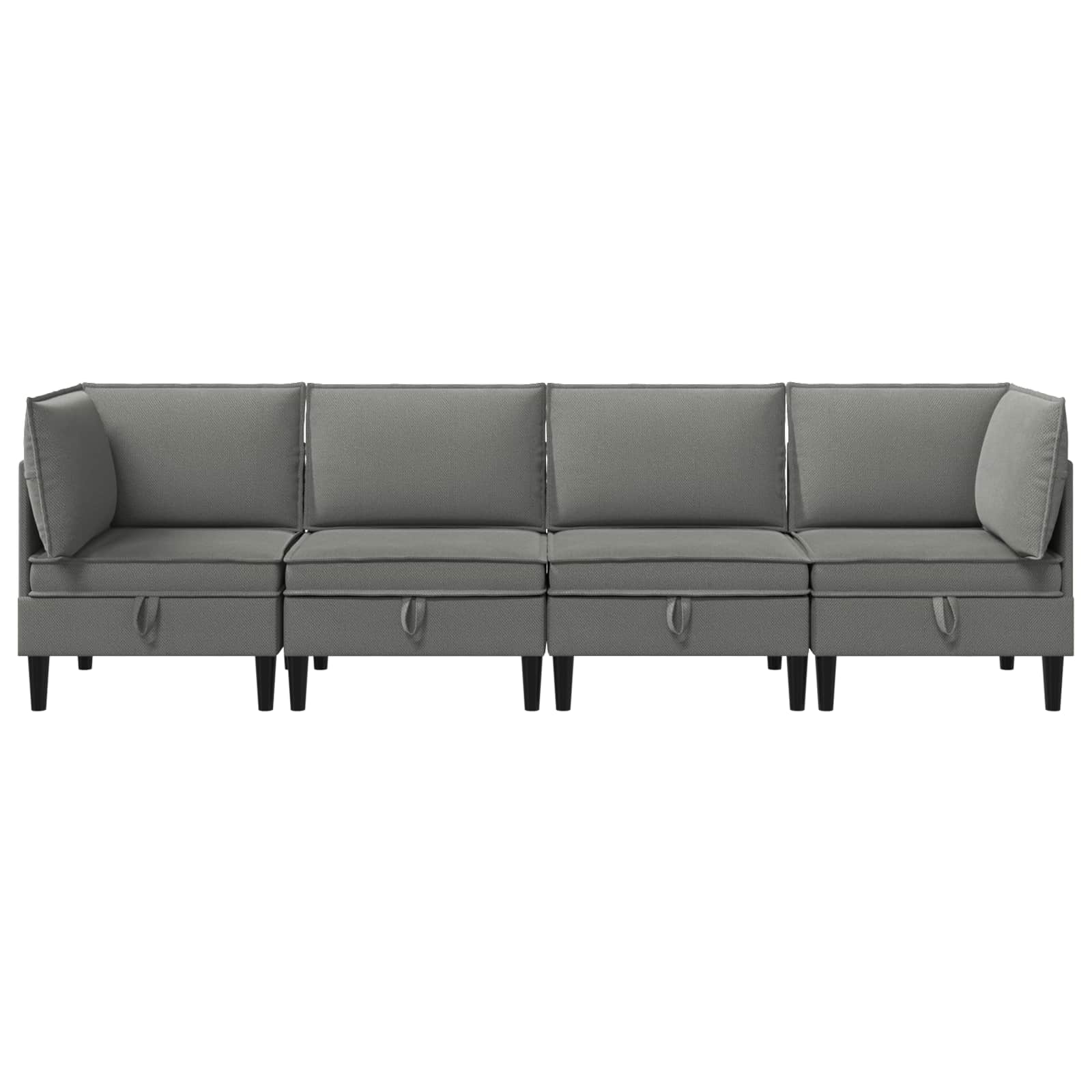 Woonkamer Meubelset 4 pcs Donkergrijs Stof