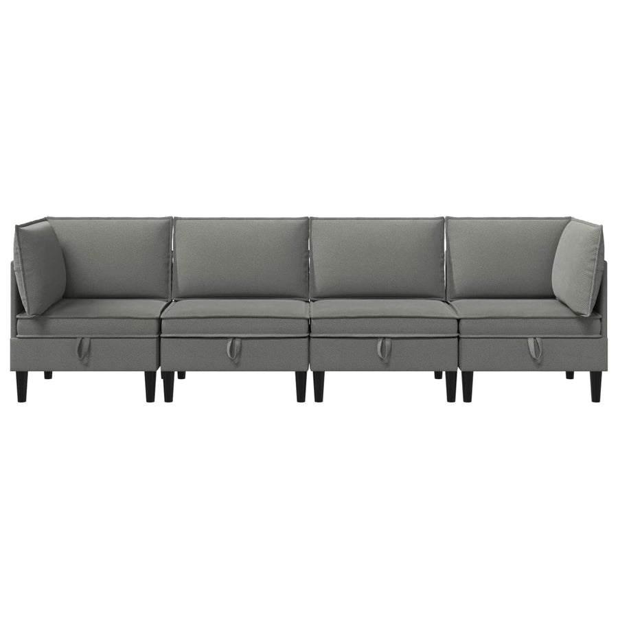 Woonkamer Meubelset 4 pcs Donkergrijs Stof