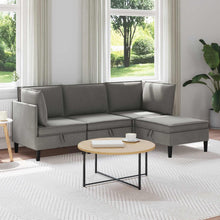 Woonkamer Meubelset 4 pcs Donkergrijs Stof