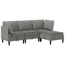 Woonkamer Meubelset 4 pcs Donkergrijs Stof