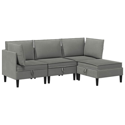 Woonkamer Meubelset 4 pcs Donkergrijs Stof