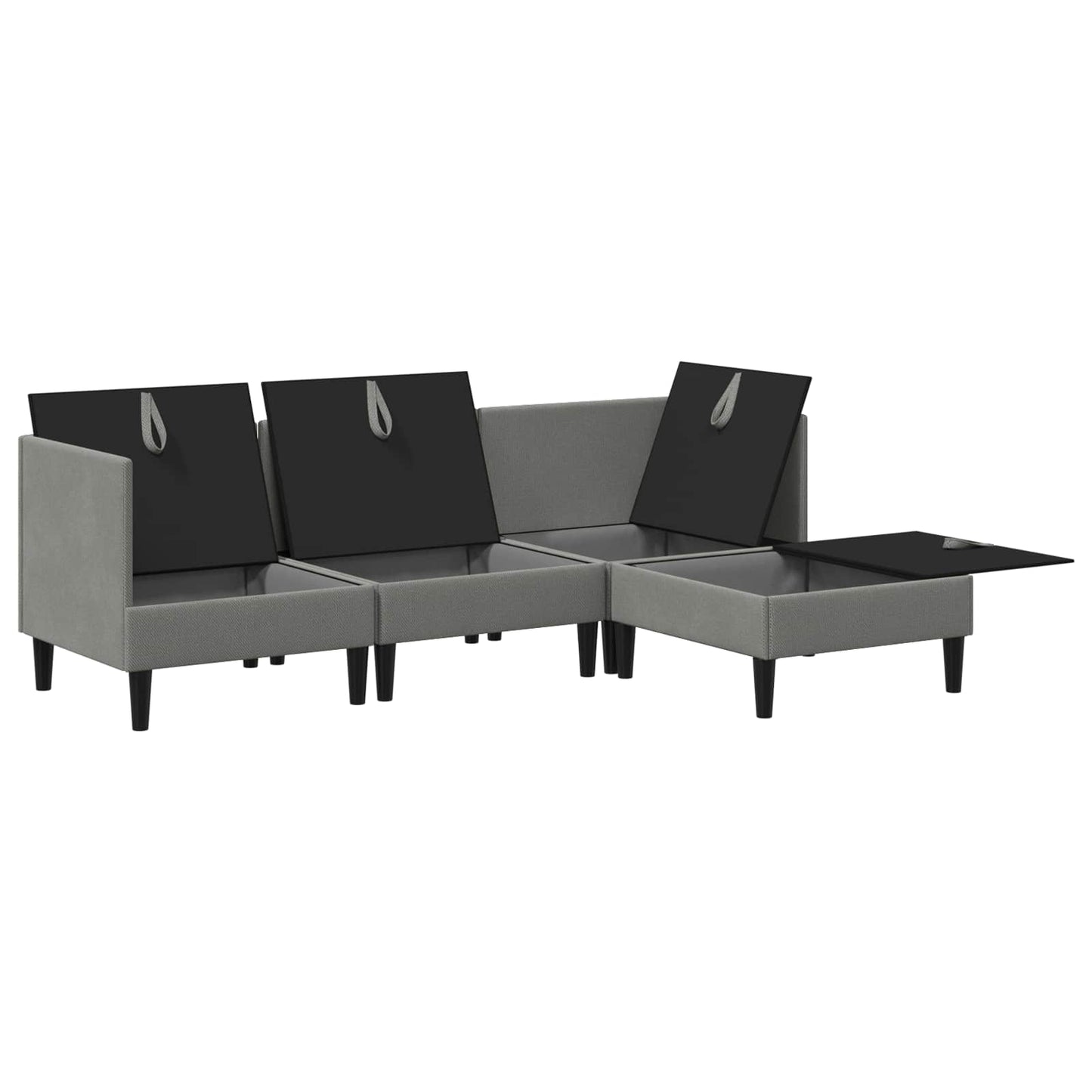 Woonkamer Meubelset 4 pcs Donkergrijs Stof