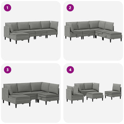 Woonkamer Meubelset 5 pcs Donkergrijs Stof