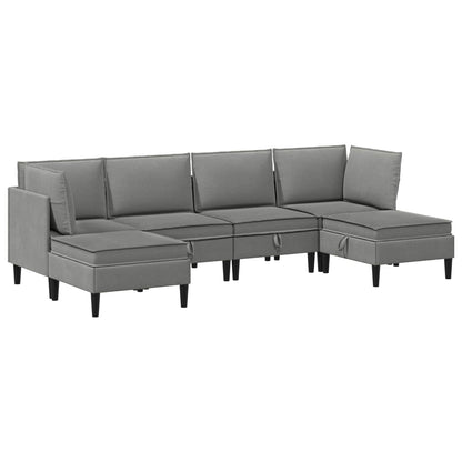 Woonkamer Meubelset 6 pcs Donkergrijs Stof