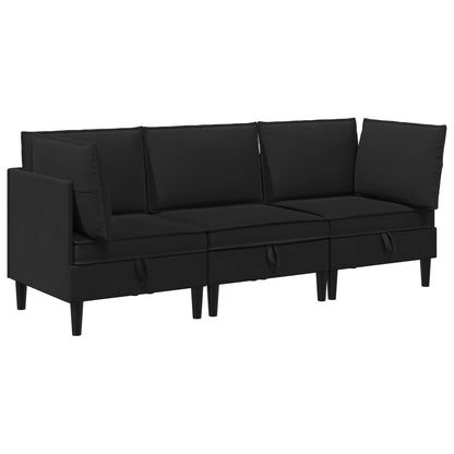 Woonkamer Meubelset 3 pcs Zwart Stof