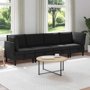 Meubelset woonkamer 4 personen zwart stof