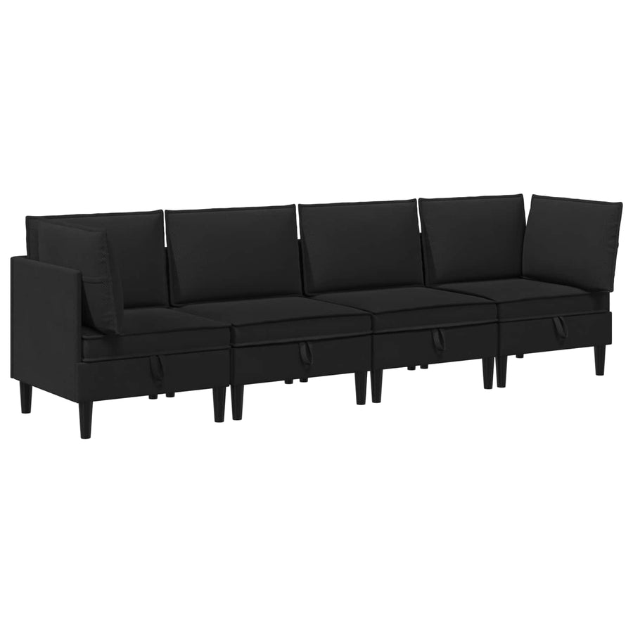 Woonkamer Meubelset 4 pcs Zwart Stof