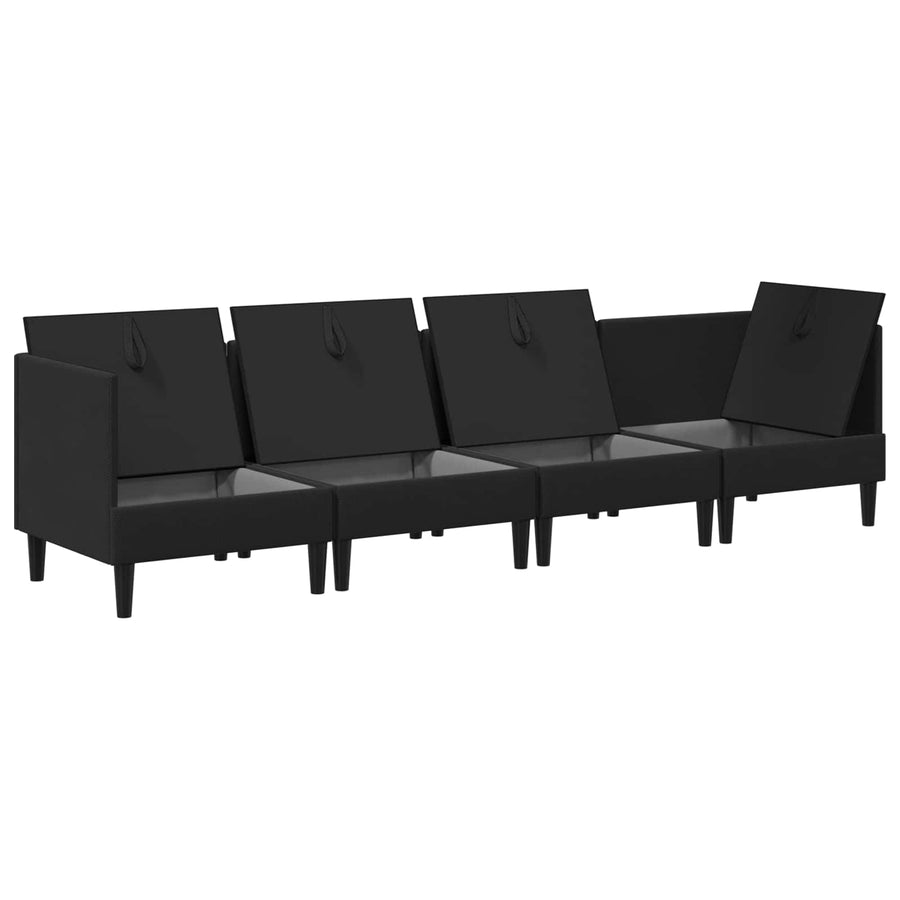 Woonkamer Meubelset 4 pcs Zwart Stof