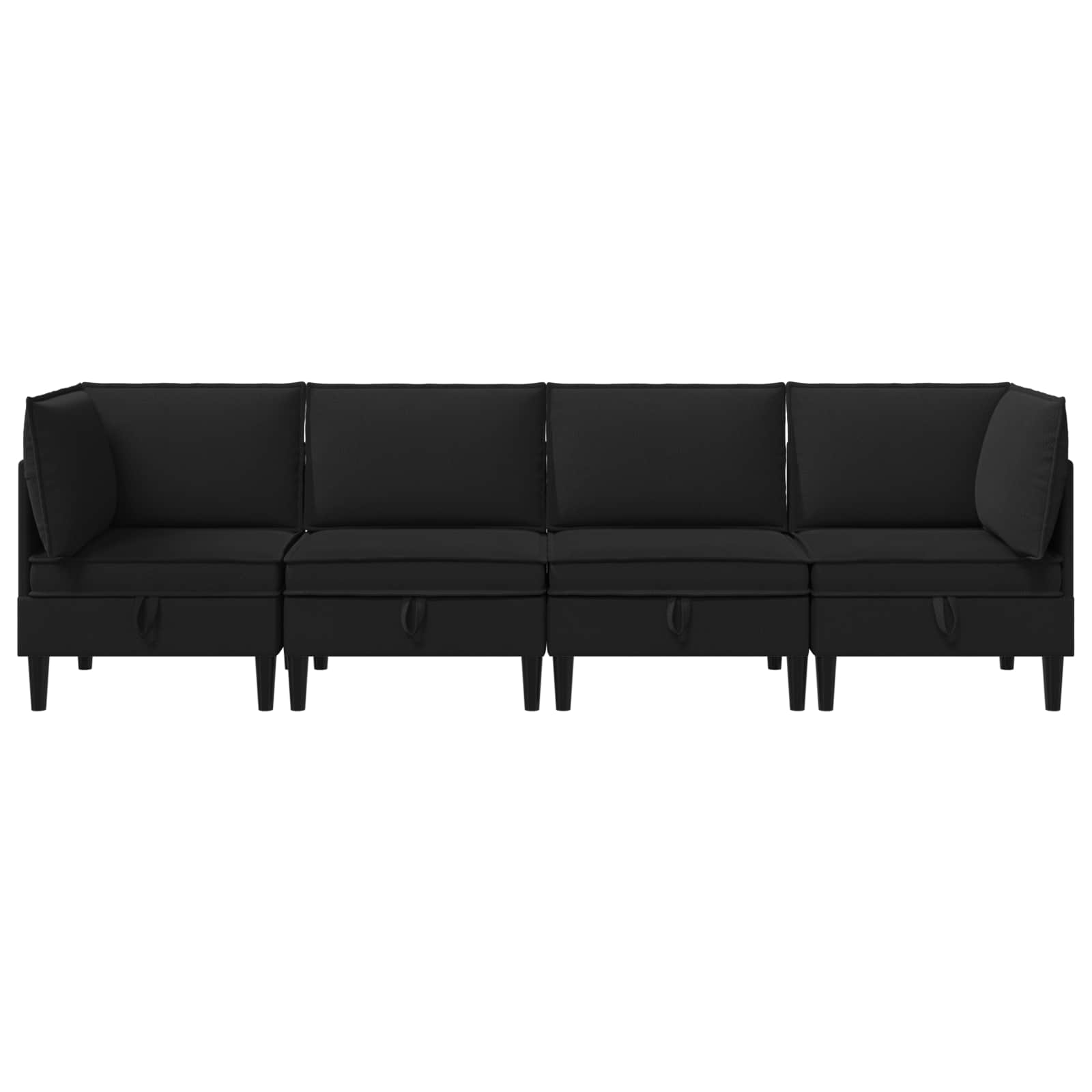 Woonkamer Meubelset 4 pcs Zwart Stof