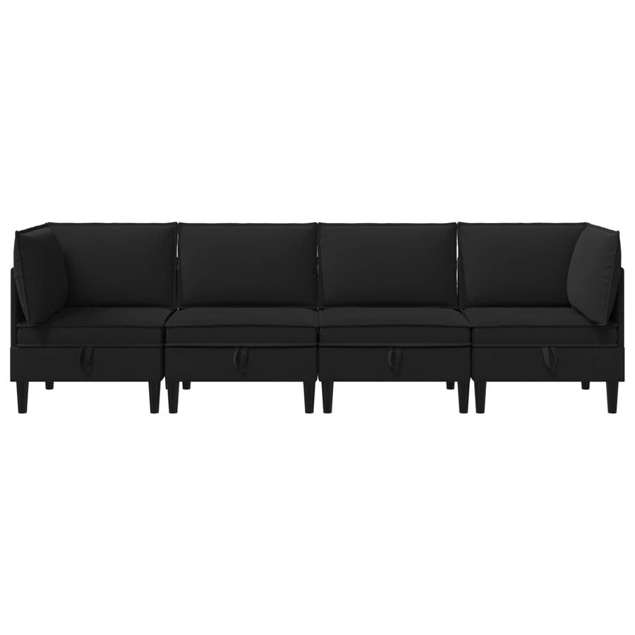 Woonkamer Meubelset 4 pcs Zwart Stof