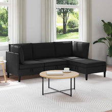 Woonkamer Meubelset 4 pcs Zwart Stof