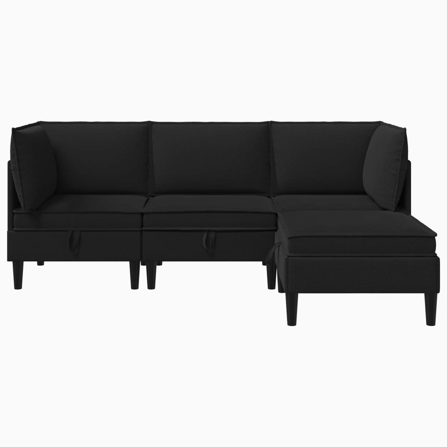 Woonkamer Meubelset 4 pcs Zwart Stof