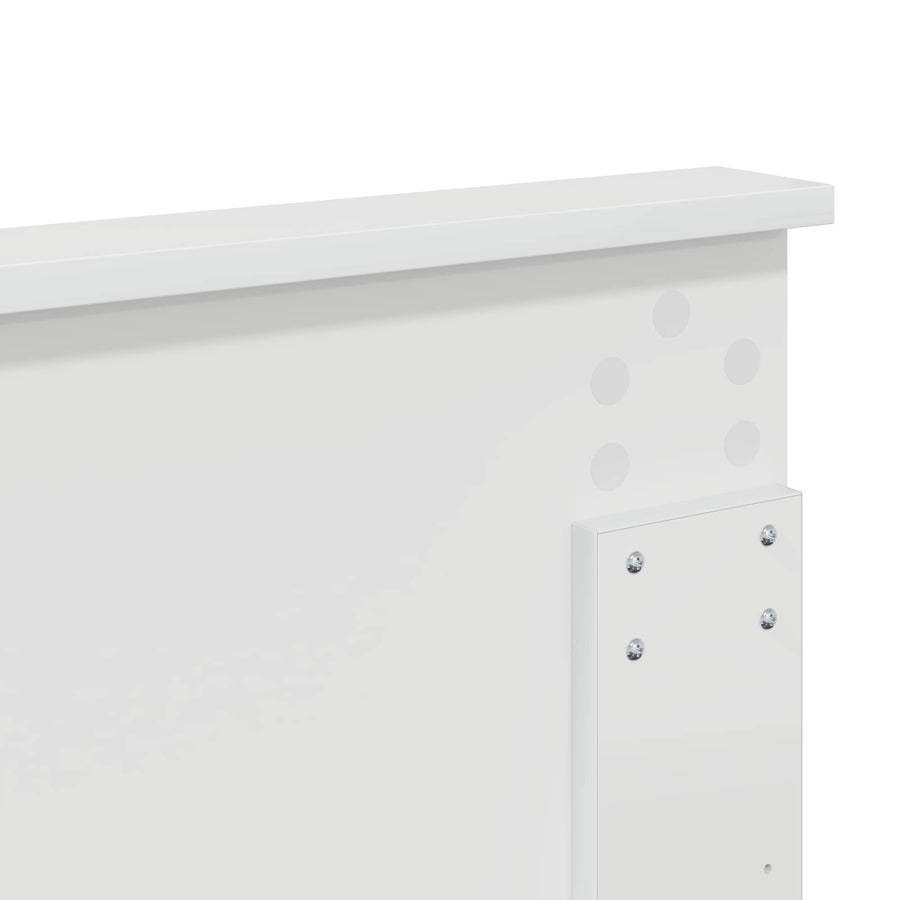 Bedframe met hoofdeinde Wit 200 x 200 cm Massief grenenhout