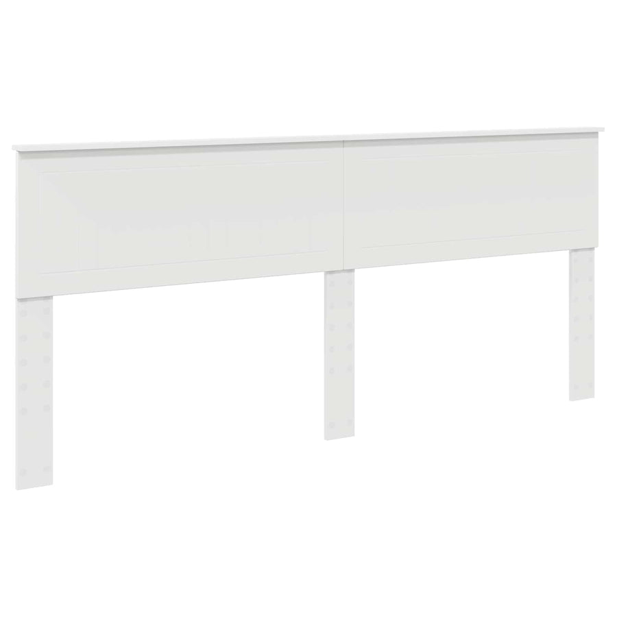 Bedframe met hoofdeinde Wit 200 x 200 cm Massief grenenhout