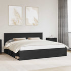 Bedframe 200x200 cm massief grenenhout zwart