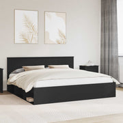 Bedframe 200x200 cm massief grenenhout zwart