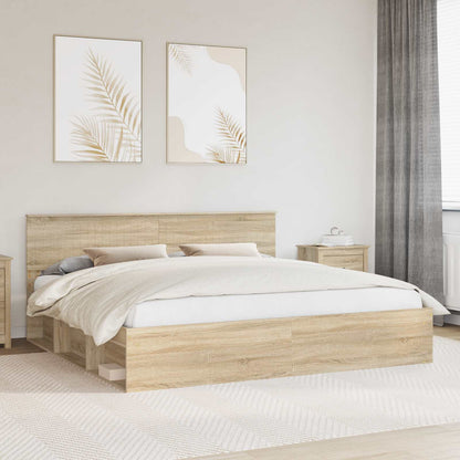 Bedframe met hoofdeinde Sonoma 200 x 200 cm Massief grenenhout