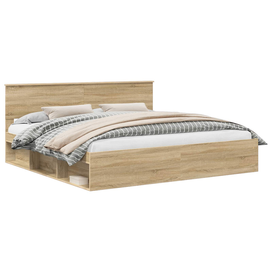 Bedframe met hoofdeinde Sonoma 200 x 200 cm Massief grenenhout