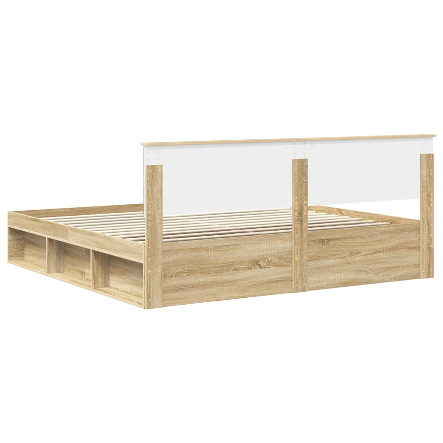 Bedframe met hoofdeinde Sonoma 200 x 200 cm Massief grenenhout