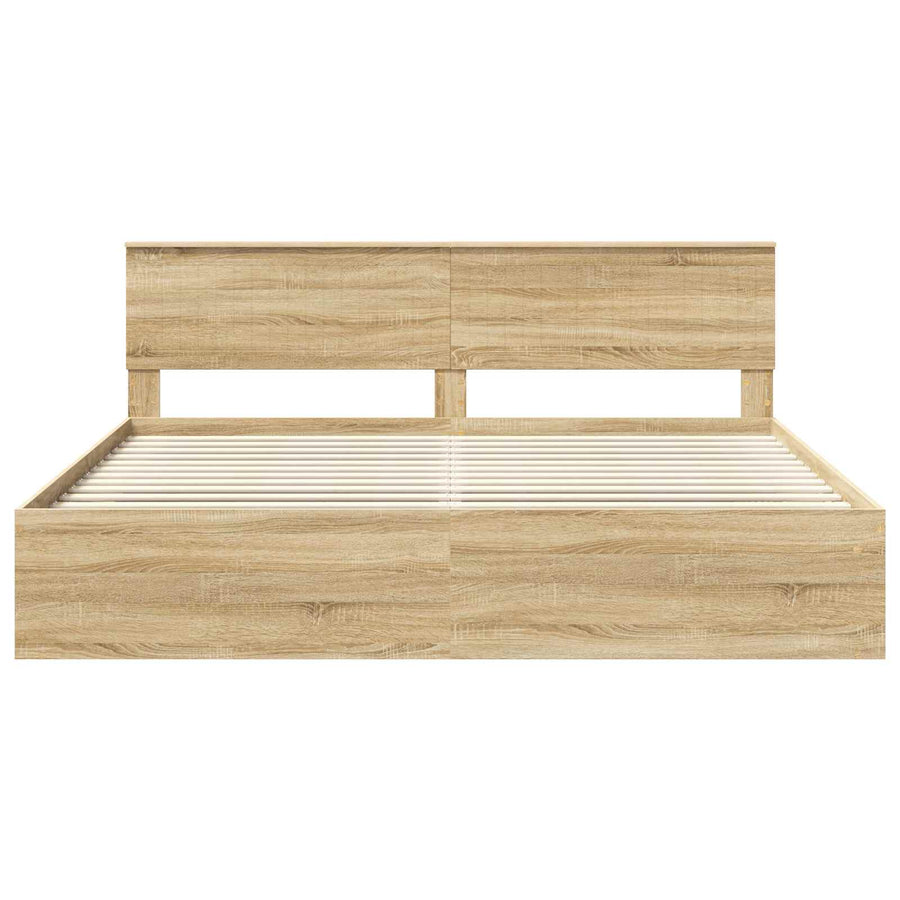 Bedframe met hoofdeinde Sonoma 200 x 200 cm Massief grenenhout