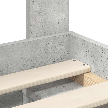 Bedframe met hoofdeinde Beton 200 x 200 cm Massief grenenhout