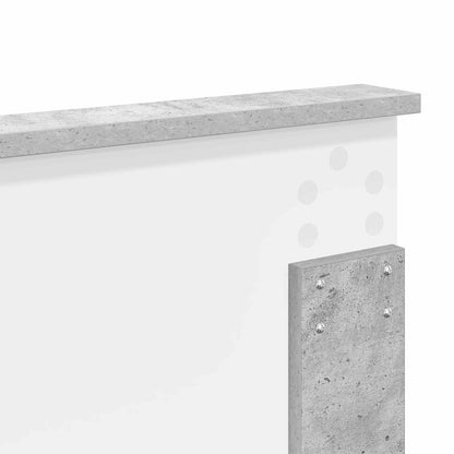 Bedframe met hoofdeinde Beton 200 x 200 cm Massief grenenhout