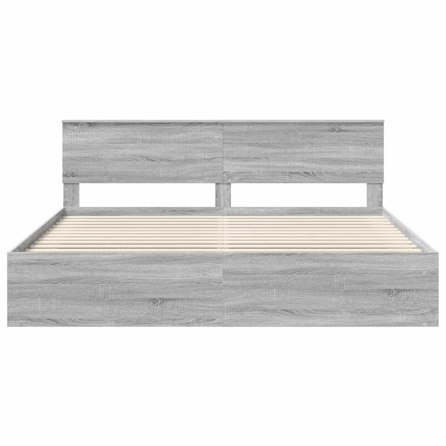 Bedframe Grijs Sonoma 200 x 200 cm Massief grenenhout