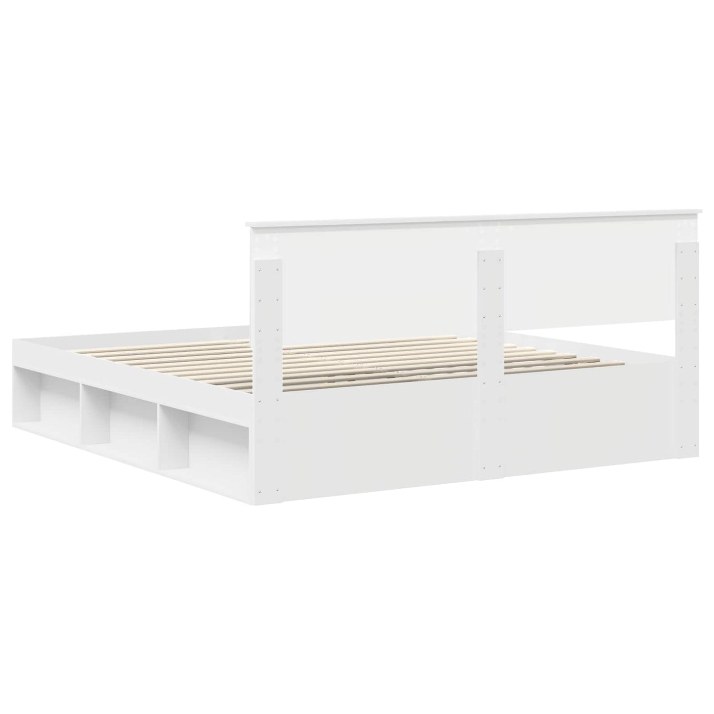 Bedframe met hoofdeinde Wit 180 x 200 cm Massief grenenhout